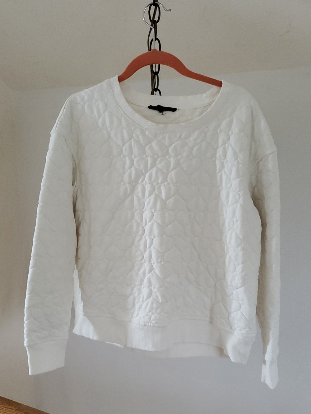 Women's Quilted Crewneck Sweatshirt - Creme
